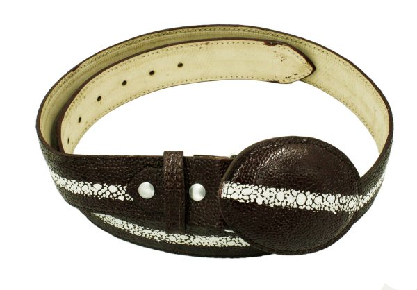 s-l1600-2.jpg Men Genuine Cowhide Stringray Print Leather Belt