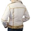 Ladies Suede Leather Jacket: Bonded Faux Fur Style 1221