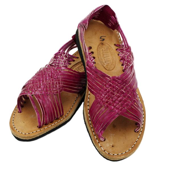 s-l1600-2-9-1.jpg Ladies Genuine Authentic Soft Leather Mexican Sandal Style Silvia - Pink
