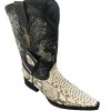 Men's Snip Toe Boots Genuine Python Snake Skin Leather