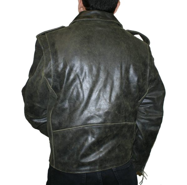 Men's Brown Distress Jacket Cow Hide Leather Motorcycle Jacket Great Price