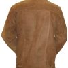 Men's Genuine Cowhide Nubuck Leather Zipper Closure Jacket