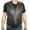 Men's Motorcycle Genuine Distress Brown Leather Side lace Western Vest