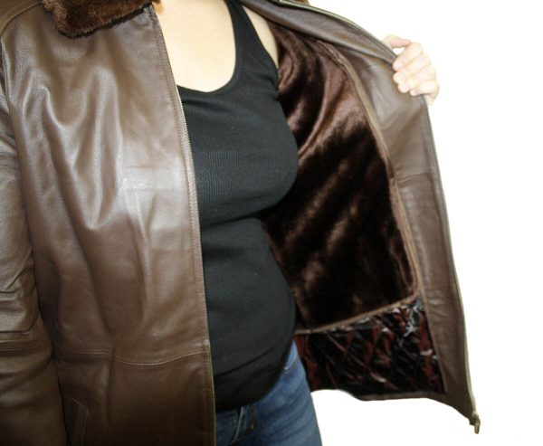 s-l1600-3-3-2.jpg Women Leather Jacket Zipper Closure/ Belted Jacket with Zip Out Lining