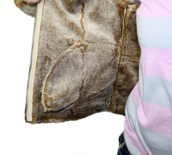 Ladies Suede Leather Jacket: Bonded Faux Fur Style 1221