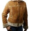 Ladies Suede Leather Jacket: Bonded Faux Fur Style 1221