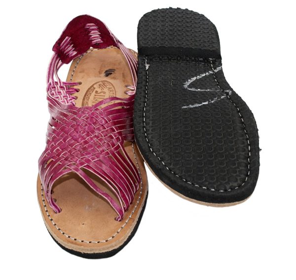 s-l1600-3-9.jpg Ladies Genuine Authentic Soft Leather Mexican Sandal Style Silvia - Pink