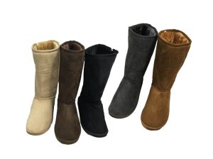 Winter Boots Women Micro suede Flat Slouch, Flat Heel Comfortable Slouch W910