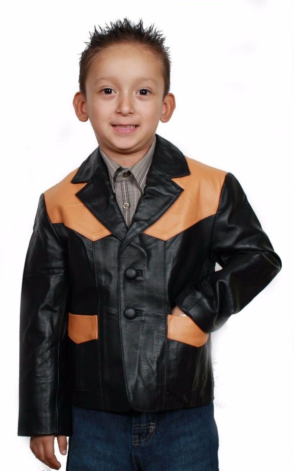 s-l1600-4-1-2.jpg Boys Genuine Leather Jacket Outerwear Buttons Blazers