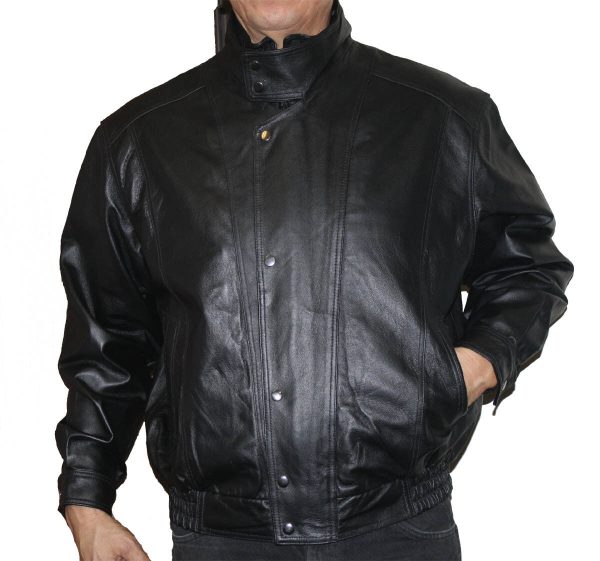 s-l1600-4-1-5.jpg Men's Leather Jacket Double Breast Bomber Jacket