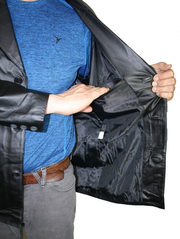 s-l1600-4-10.jpg Men Genuine Cowhide 3 Buttons Leather Sports Blazer