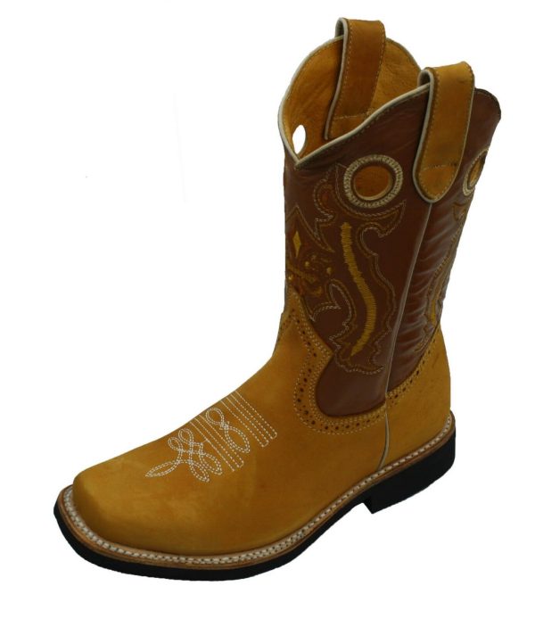 s-l1600-4-3.jpg Children cowboy Boots Leather Square Toe Rodeo Boys