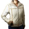 Ladies Suede Leather Jacket: Bonded Faux Fur Style 1221