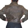 s-l1600-5-13.jpg Women Sexy Crop Genuine Brown Distress Leather Half Belt Motorcycle Biker Jacket