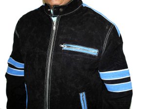 s-l1600-5-2-3.jpg Men's Zipper closure Black/Blue Suede Fashion Leather Jacket Handcrafted