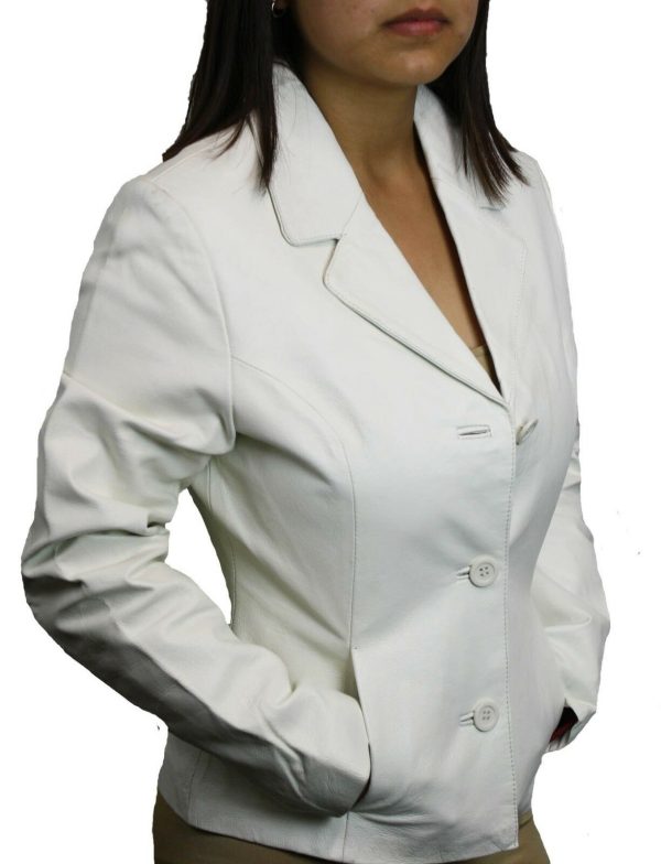 s-l1600-6-10.jpg Women Jacket Soft Genuine White Leather Short Buttons Closure Fitted Jacket Style