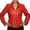 Women's Soft Genuine Leather Short Zipper Closure Fitted Jacket Style # 315