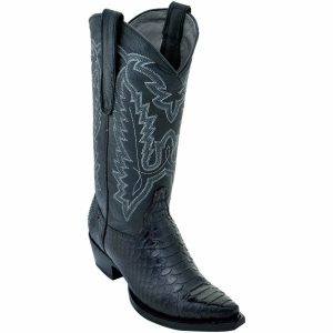 Los Altos Boots Men's Python Boots Handcrafted Snip Toe Profile