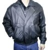 Men Soft Lamb Jacket Double Breast Leather Zipper/Snaps Closure Jacket