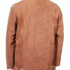 Men's Genuine Cowhide Nubuck Leather Zipper Closure Jacket