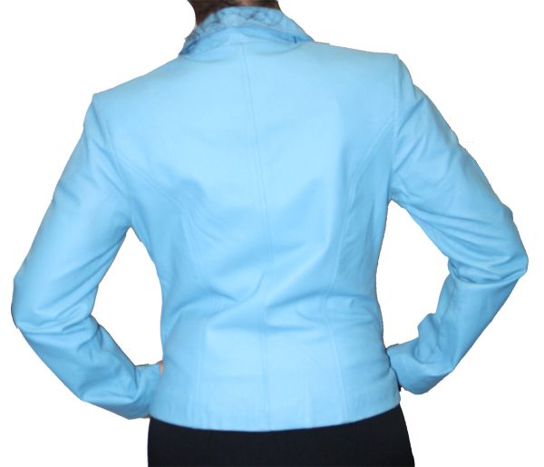 Women's Soft Genuine Leather Short Zipper Closure Fitted Jacket Style # 315