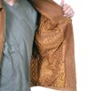 Men's Genuine Cowhide Nubuck Leather Zipper Closure Jacket