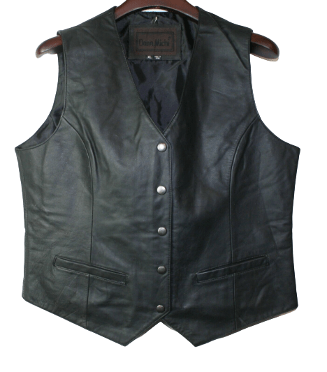 Women Snap Closure Vest Genuine soft Leather Nice Fitted Biker Vest