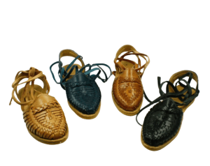 Women Mexican Sandal Soft Leather With Warp Up Straps