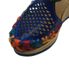 Women Genuine Leather Espadrille Wedges Mexican Blue Color Sandals CR1116