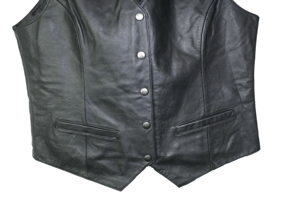 Women Snap Closure Vest Genuine soft Leather Nice Fitted Biker Vest
