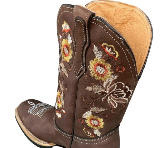 Bota Vaquera de Mujer Womens Western Rodeo Square Toe Cowgirl Boots Leather