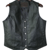 Women Snap Closure Vest Genuine soft Leather Nice Fitted Biker Vest