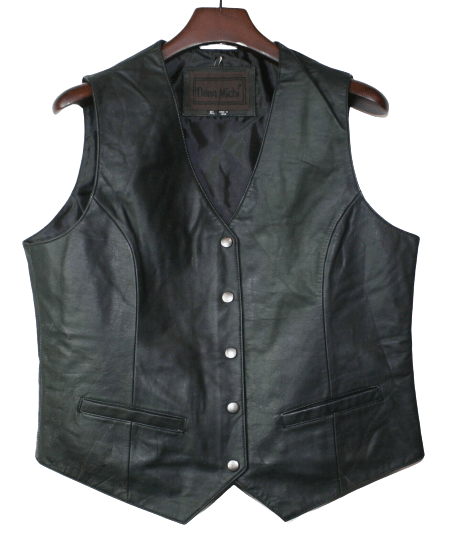 Women Snap Closure Vest Genuine soft Leather Nice Fitted Biker Vest