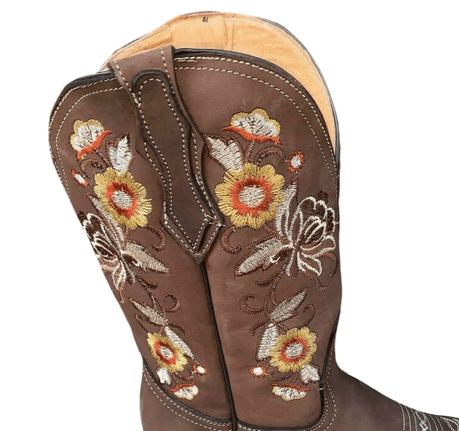Bota Vaquera de Mujer Womens Western Rodeo Square Toe Cowgirl Boots Leather