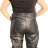 Women Pants Genuine Soft Cow hide Leather side zipper & Snap Closure Quality