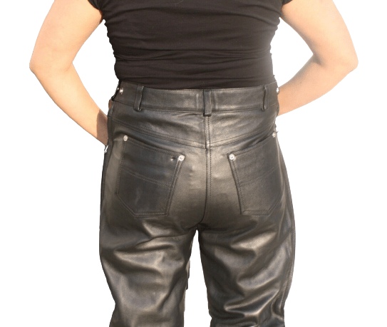Women Pants Genuine Soft Cow hide Leather side zipper & Snap Closure Quality