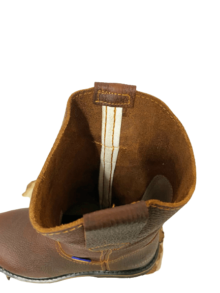 Men's Best Work Boots Light W. Pull on Leather Oil Slip Resistant Rubber Sole
