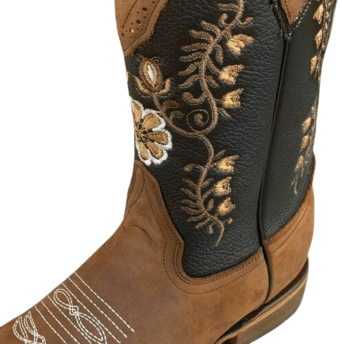 Bota Vaquera de Mujer Womens Western Rodeo Square Toe Cowgirl Boots Leather