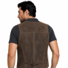 suede-vest-brown-1.png Men's Genuine Soft Suede Brown Leather Snap Closure Western Biker Vest