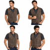 suede-vest-brown-2.png Men's Genuine Soft Suede Brown Leather Snap Closure Western Biker Vest